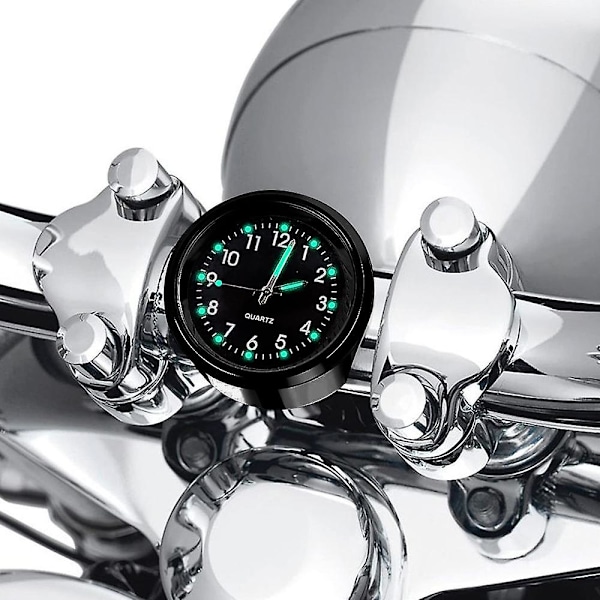 Motorcykel Styrbeslag Ur 7/8\" Krom Vandtæt Cykel Motor Quartz Ur Aluminium Lysende Ur Moto Tilbehør [DB] deep,black
