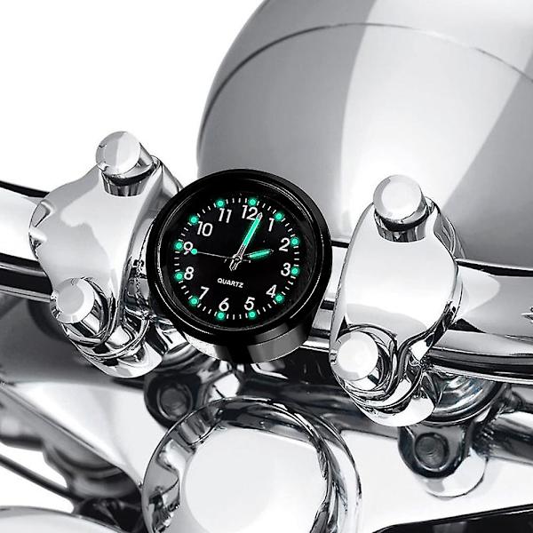 Motorcykel Styrbeslag Ur 7/8\" Krom Vandtæt Cykel Motor Quartz Ur Aluminium Lysende Ur Moto Tilbehør [DB] white