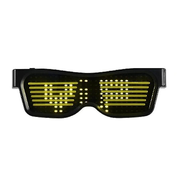 Bluetooth Party Magic LED Briller Smart Briller Ved App Kontrol Lysende Skjoldning USB Opladning Flersproget Blinkende LED Briller {Db} A1