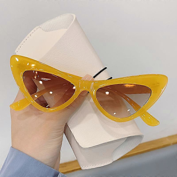 Fashionabla Cat Eye-solglasögon för kvinnor 2022 Nya trendiga Den senaste personligheten Ins Net Red-glasögon UV400 Utomhus Street Shop [DB] Leopard-tea as picture