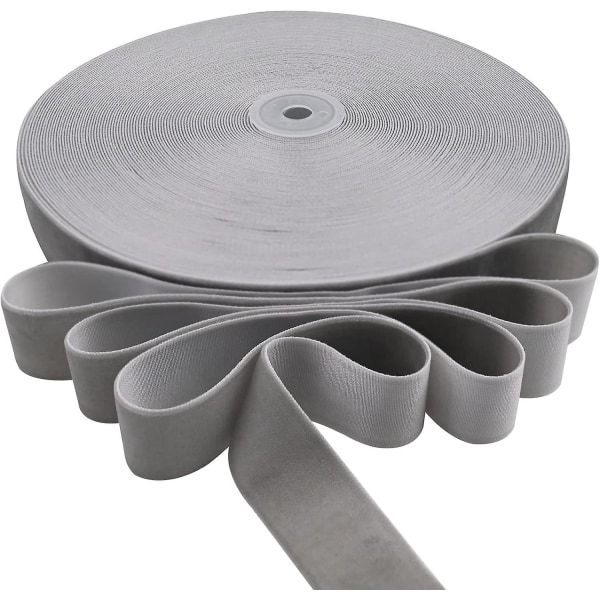 Vintage grå sammetsband, 1 tum X 30yds Single Face Velvet Ribbon för present