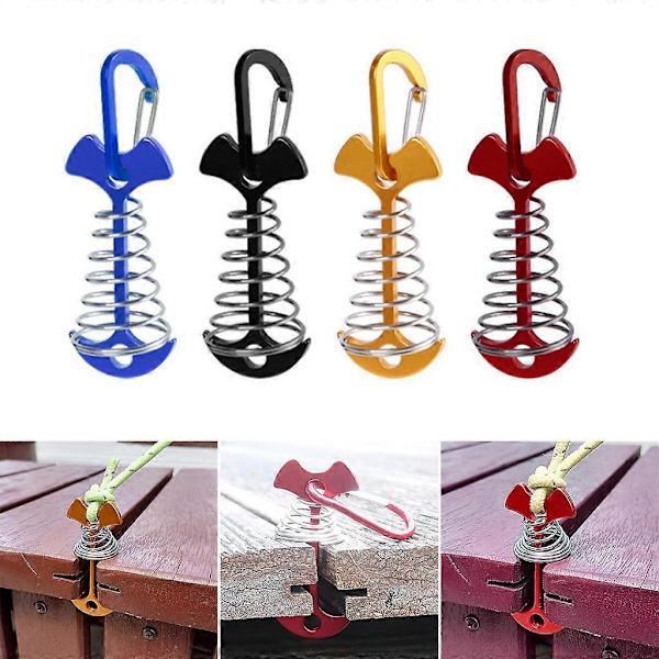 Fishbone Däckförankringar Peg med Fjäderspänne Däckplanka Bräda Tältpinnar { DB} Red