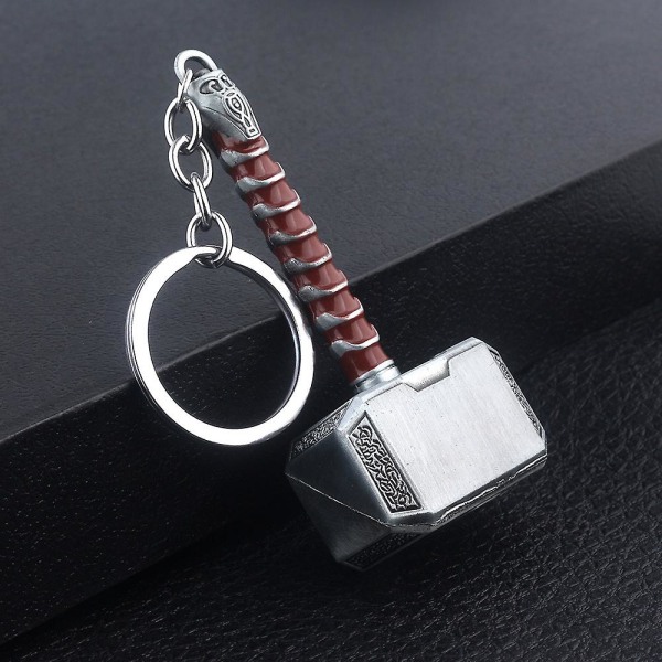 Thor Hammer 2 Pewter Key Ring Hammer Keychain Thor's Hammer Alloy Pendant