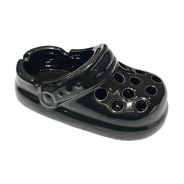 Luovat Crocs-tuhka-astiat - Keramiikka-tuhka-astia hauskoilla kärpästen vastaisilla koristeilla, 100% uusi [DB] black