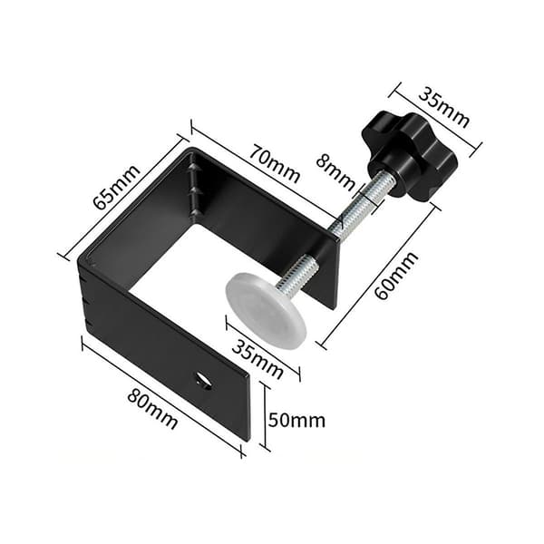 Skuffefrontpanel Installationsklemme Hardware Jig C Klemme 3mm Tykkere Skuffeborehul Guide U Cl [DB] Black