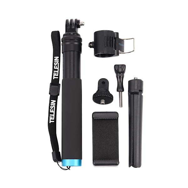 6-i-1 utdragbar stativfäste handhållen monopod stång för 4k mobiltelefon selfiepinne tillbehör
