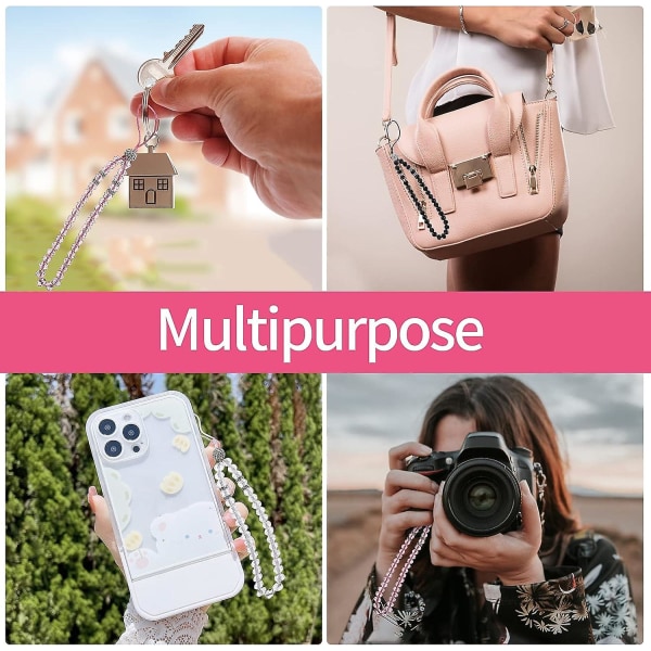 3 st Phone Charms Phone Strap Beads Bling Crystal Beads Phone Charm Strap Telefon Pärlor Strap Mobiltelefon Kedja Hand handledsband Mobiltelefon Crystal