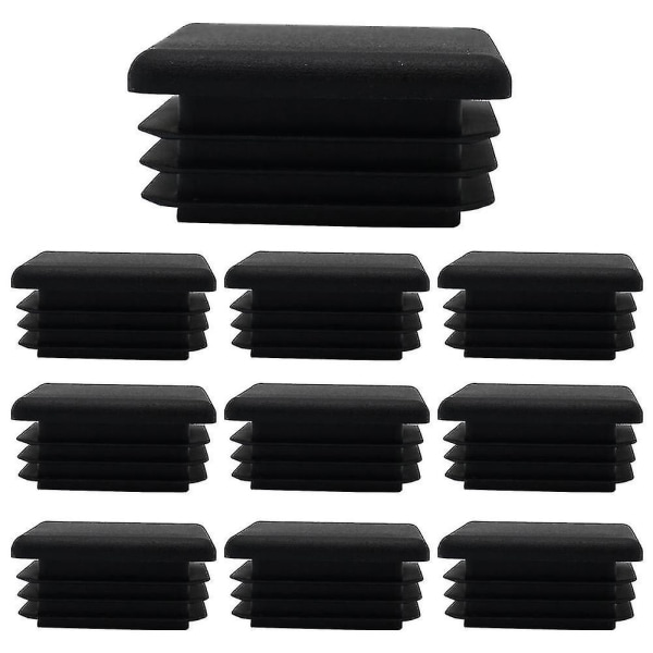 Db Square Plastplugg Rørstolpe Endekappe Stol Glide 10stk Svart Plast Square Plugger 25mm