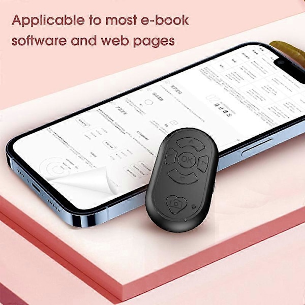 Bluetooth-kompatibel Fjernbetjening Multifunktionel Lav Latens Genopladelig Trådløs Kamera Selfie Kort Video Controller til Telefon [db] Black