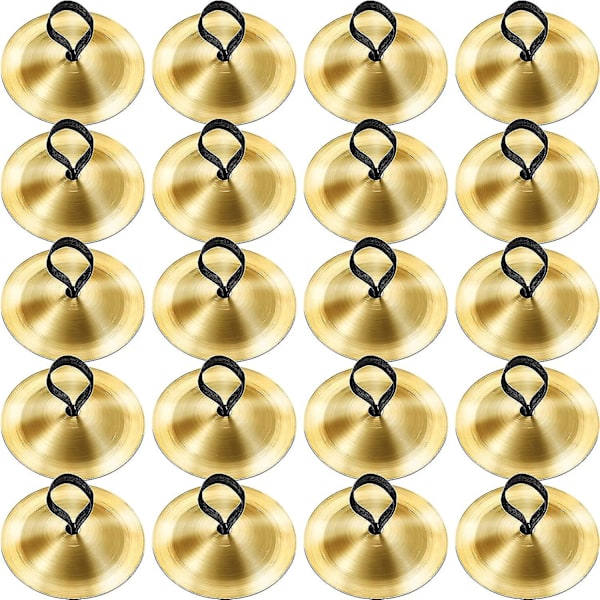 20 Stykker Finger Cymbaler Bukkedans Fingerdans Finger Zills Musikk Instrument for Danser Fest (Gull) Gull {Db}