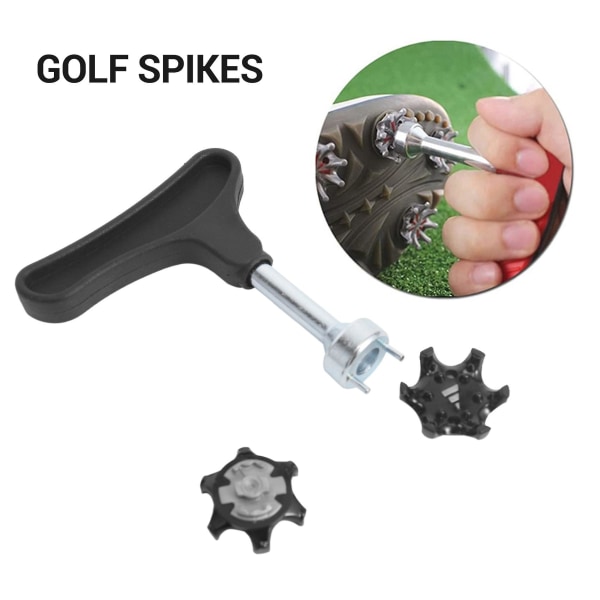 25 stk enkle å skifte pigger, universelle anti-skli golfsko, med golfspydnøkkel to pins sko Re