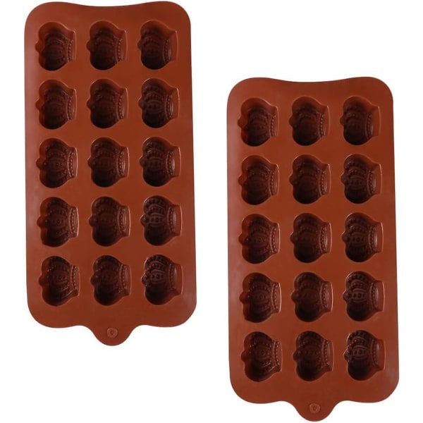 Silikonechokoladeformesæt: 2 kroneforme til varm chokoladebomber og kagedekoration