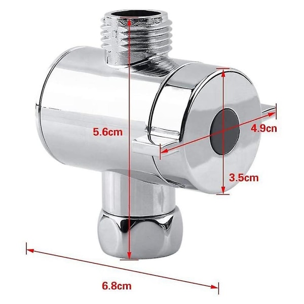 Abs Chrome 3 Way Diverter Hose Fitting T Shape Adapter Connector For Angle Valve Hose Bath Shower A