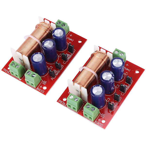 2 st 400W Högtalare Delningsfilter 2-vägs Ljudjustering Diskant Bas Högtalare Filter Frekvensdelare f [DB] red