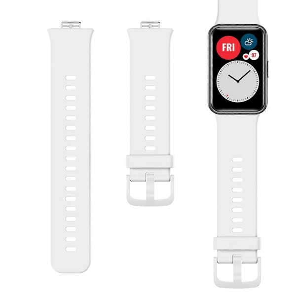 Blød silikone urrem til Huawei Watch Fit - Grøn [DB] Multicolor White