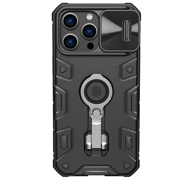 Til iPhone 14 Pro Max NILLKIN CamShield Armor Pro Magnetisk Telefon Cover [DB] Black
