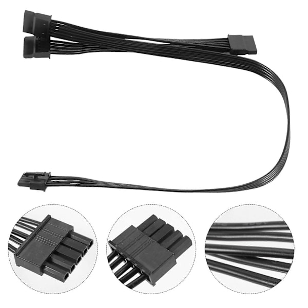 5-stifts till 3 SATA hårddisk HDD strömkabel endast för V550 V650 V750 V850 V1000 V1000 modulära nätaggregat [DB] Black