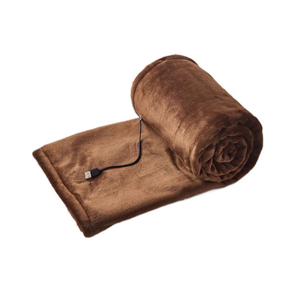 USB Oppvarmet Teppe Elektrisk Oppvarmingsteppe Poncho Sjal Wrap Kaste-80 x 140cm Nytt {Db} Brown