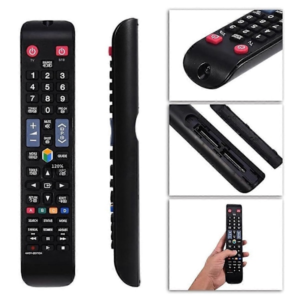 Fjärrkontroll Ersättning för AA59-00790A STB BN59-01178B BN59-01178R Fjärrkontroll för Smart TV [Db] Black