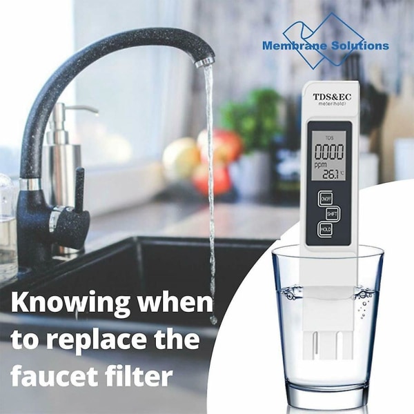 Tds Ec Meter Digital Water Quality Tester 0-9999 Ppm Måleområde Vand Renhed Temperatur Meter Tester