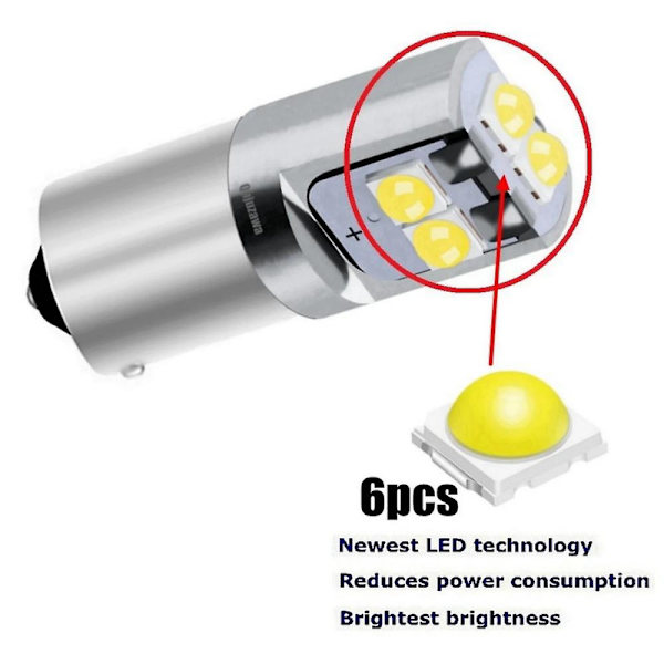 2 kpl H21w 64136 Super Bright Led Auton Perävalojen Kääntövalot Takasumuvalot Lukulamput Punainen Valkoinen Keltainen [DB] White