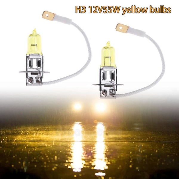 12v 55w 3000k Gula Halogen Billampor H1 H3 H4 H11 9006 Hb4