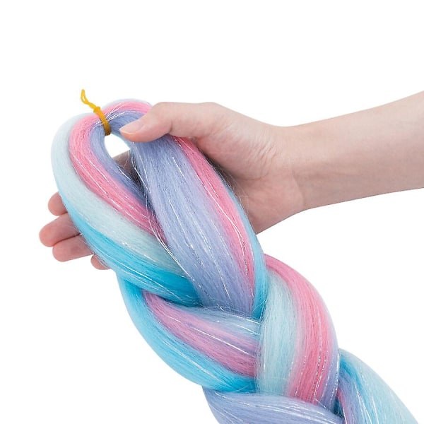 24 tommers flettehår-ekstensjoner Syntetisk Ombre Heklet Flettehår DIY Jumbo Flette for Kvinner {DB} 4 24inch