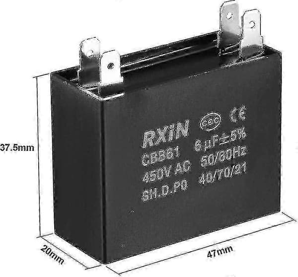 CBB61 6uF 450V Polypropylenkondensator til loftventilator [DB]