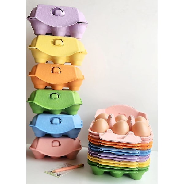 FRESH EGGS DAILY 18 kpl Värillisiä Uudelleenkäytettäviä Sellupaperi Pahvi 6-Lokeroisia Munakennoja Chic Cuma Grmez Lahjaksi perheelle SWHY [db]