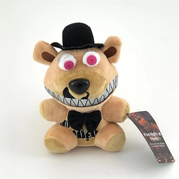 Fem netter på Freddy Fnaf søte plysjleker spilldukke 18 cm Bonnie Bear Foxy tegneserie utstoppede dukker Freddy leker for barn gaver [DB] 18cm New Brown Bear 100g