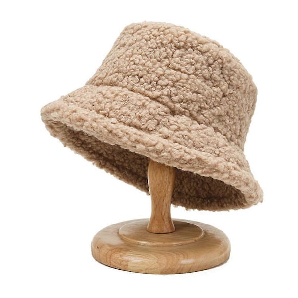 Dames Teddy Bear Fluffy Plush Spandau Hat Vinter Varmt Kunstigt Pels Fisker Hat [DB] Khaki