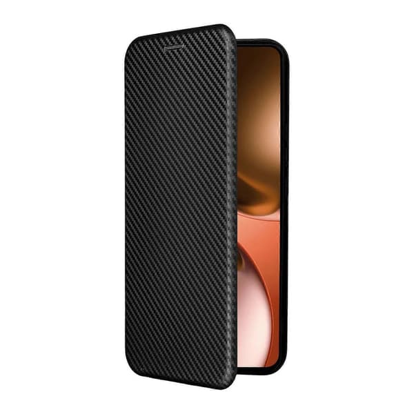 Flipfodral med kolfibertextur i läder [DB] Black For Realme Neo7x 5G