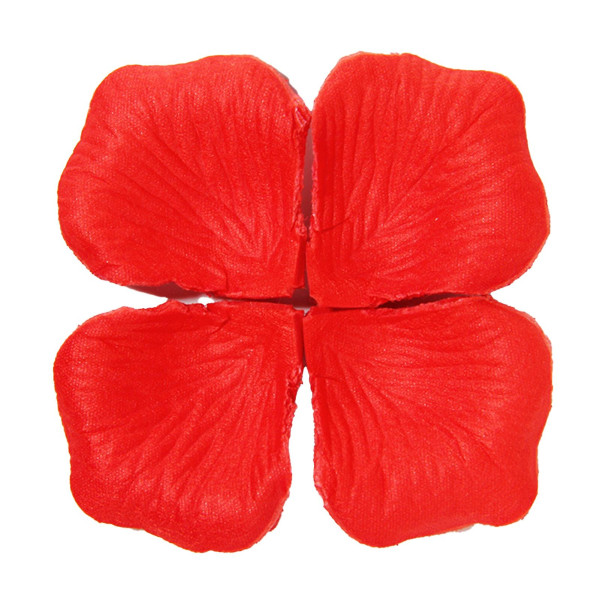 1200 stk/12 pose Attraktivt kunstig roseblad Bred applikasjon ikke-vevd stoff Realistisk gjør-det-selv falske blomsterblad til bryllup Jikaix Red