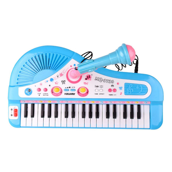 37 Tangenter Piano for Barn Elektronisk Piano Keyboard for Gutter Jenter Alder 3-5 år Blå [DB]