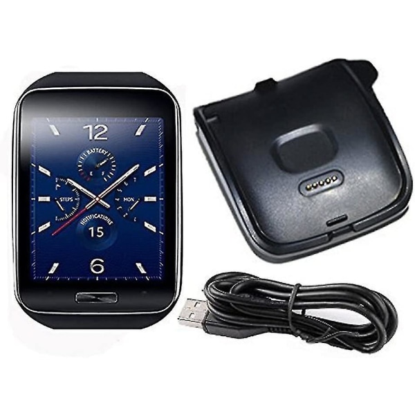 Ersättning för Samsung Galaxy Gear S Sm-r750 Smart Watch Laddare USB Laddningskabel Tråd Sladd Dock Data Sync Svart