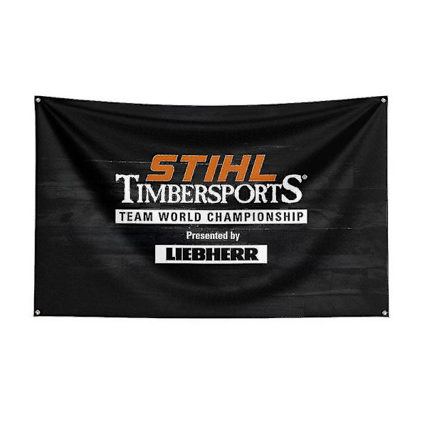 3x5ft Stihl Timbersports -sarjan lippu polyester digitaalinen painatus banneri koristeluun DB J0485 120 x 180cm