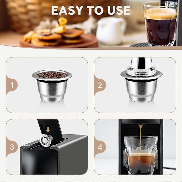 Återanvändbara Nespresso Kapslar Rostfritt Stål Påfyllningsbara Kaffekapslar Kompatibla för Nespresso Maskin db