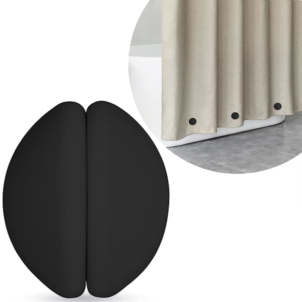 Duschdraperivärldar förhindrar att duschdraperiet blåser magneter för duschdraperitillbehör  [dB} Black