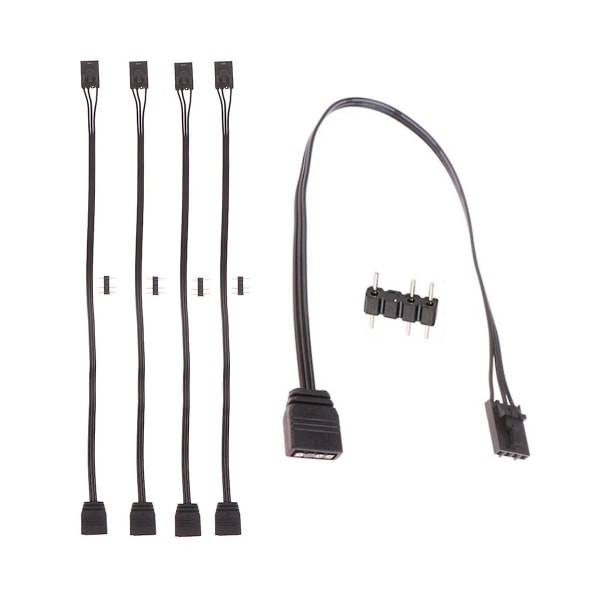 5 st för 4-stifts Rgb till standard Argb 3-stifts 5v adapterkontakt Rgb-kabel 25cm
