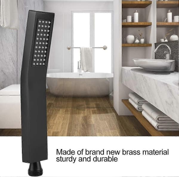 Badeværelsesbruser Håndbruser med Mat Sort Messing Krom Håndbruser, G1/2\" Brusehoved [DB]