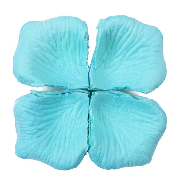 1200 stk/12 taske Attraktiv kunstig rosenblad bred anvendelse ikke-vævet stof Realistisk gør-det-selv falske blomsterblad til bryllup Jikaix Sky Blue