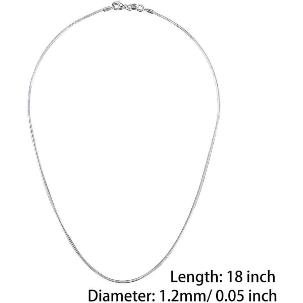 12 st Silverpläterade 1,2 mm ormkedjehalsband: 18-tums kedjor med hummerlås för smyckestillverkning