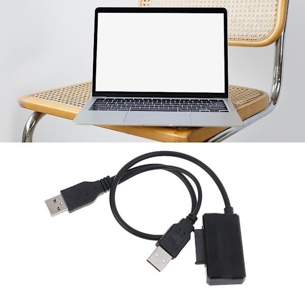 Usb 2.0 til 6+7 13pin Slim-Sata-kabel med ekstern Usb2.0-strømforsyning [DB]