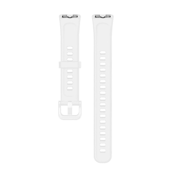 Mjukt TPU Klockarmband för Huawei Band 8 Justerbar Längd Multipla Hål Hållbart Vattentätt Ersättningsarmband [db] White