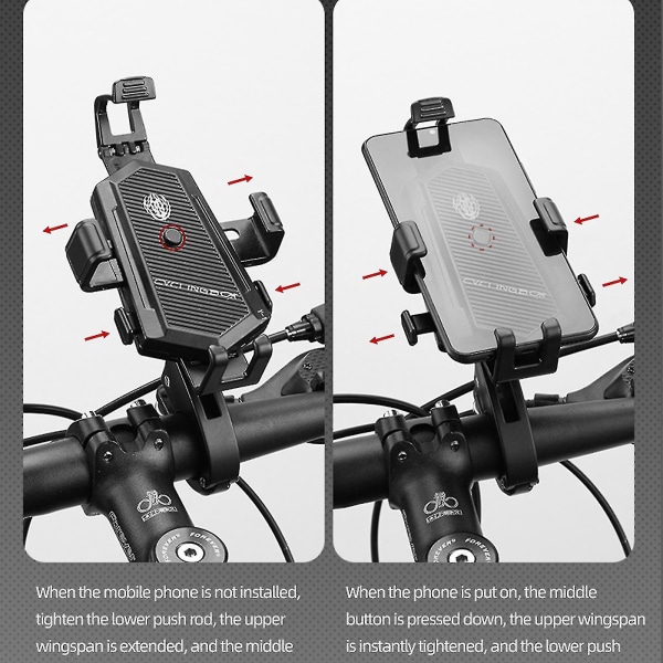 Aluminiumlegering Motorcykel Telefonhållare, Cykel Cykelstyre Fäste, Styre Mobiltelefonhållare