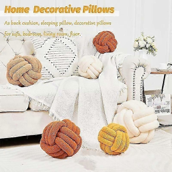 Solmutyyny, pehmeä pyöreä koristetyyny kotiin db Beige 22cm