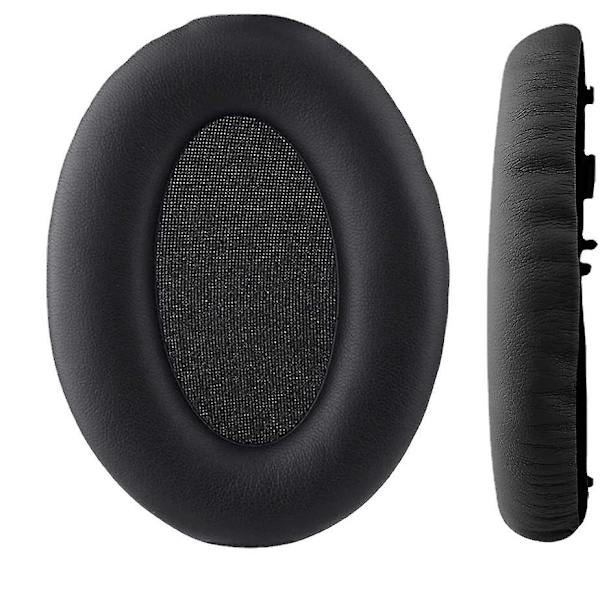 Öronkuddar för Sony Wh-1000xm3 trådlösa hörlurar, utbytesörondynor i proteinläder, svart {DB