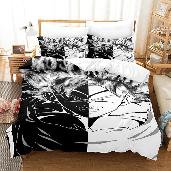 Dragon Ball 3D-tulostettu 2/3 osainen vuodevaatesetti Peitto Päällinen Tyynyliina Lapset Lahja Väri 15  [dB} AU DOUBLE 180x210cm