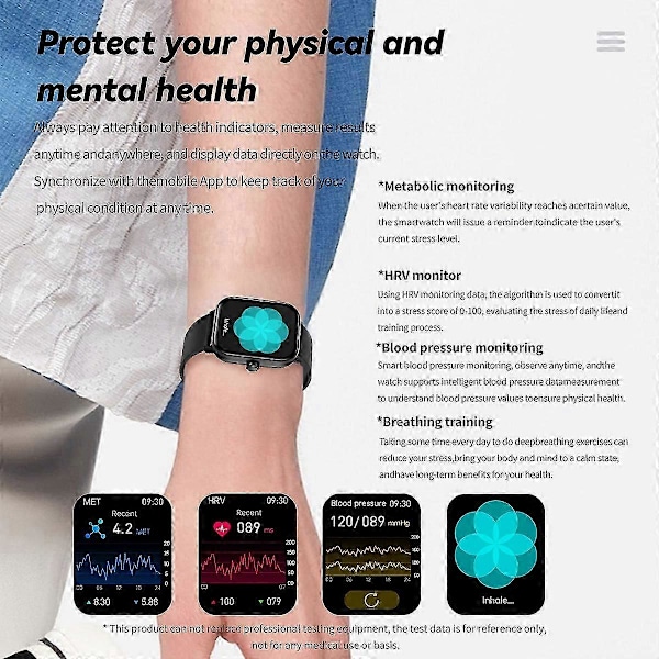 Shibingsheng G42 smartklocka Bluetooth Talk HRV-funktion Blodglukos [DB] Black