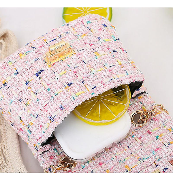 Liten jente skulder veske jenter håndvesker bærbar mini veske messenger veske flip veske rosa(t-0-g) DB beige